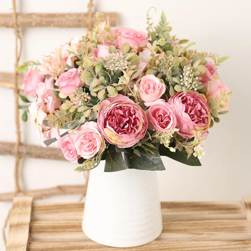 Autumn Silk Roses – High-Quality Artificial Bouquet, 6 Color Options for Weddings, Home Decor & Luxury Floral Arrangements