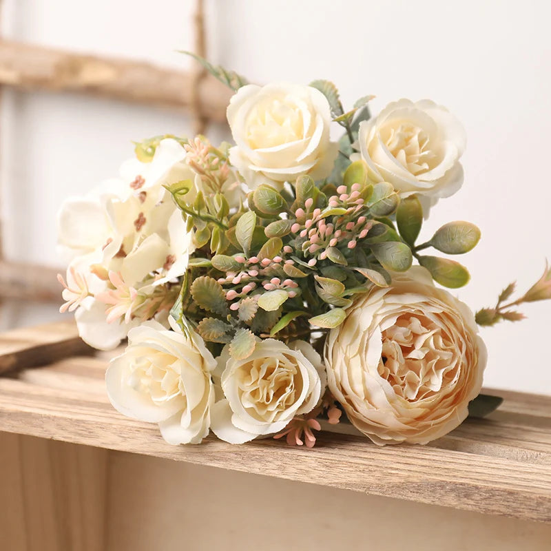 Autumn Silk Roses – High-Quality Artificial Bouquet, 6 Color Options for Weddings, Home Decor & Luxury Floral Arrangements