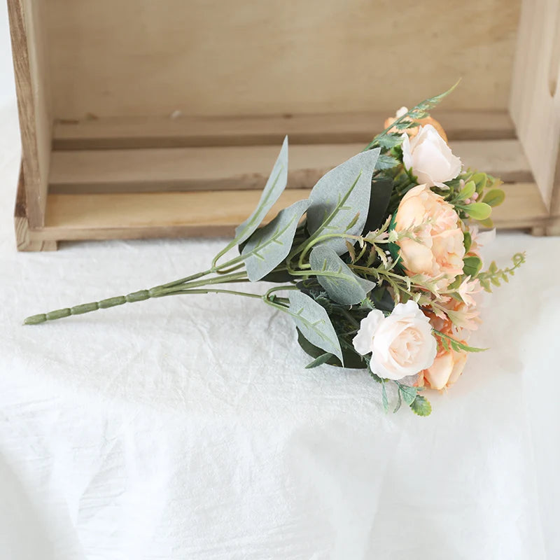 Autumn Silk Roses – High-Quality Artificial Bouquet, 6 Color Options for Weddings, Home Decor & Luxury Floral Arrangements