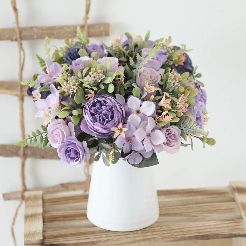Autumn Silk Roses – High-Quality Artificial Bouquet, 6 Color Options for Weddings, Home Decor & Luxury Floral Arrangements
