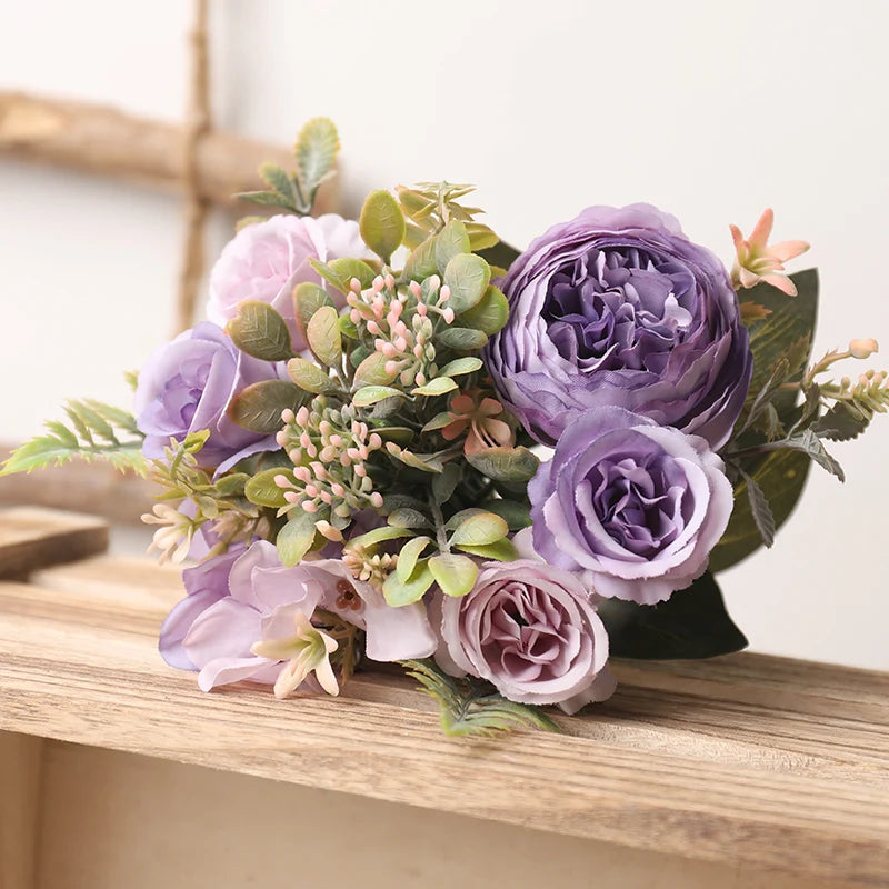 Autumn Silk Roses – High-Quality Artificial Bouquet, 6 Color Options for Weddings, Home Decor & Luxury Floral Arrangements