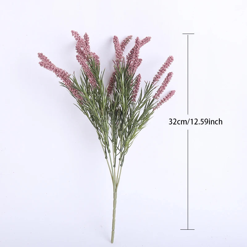 Artificial Lavender & Foam Wheat Bouquet – 6 Color Options for Wedding, Home Decor & Christmas Crafts