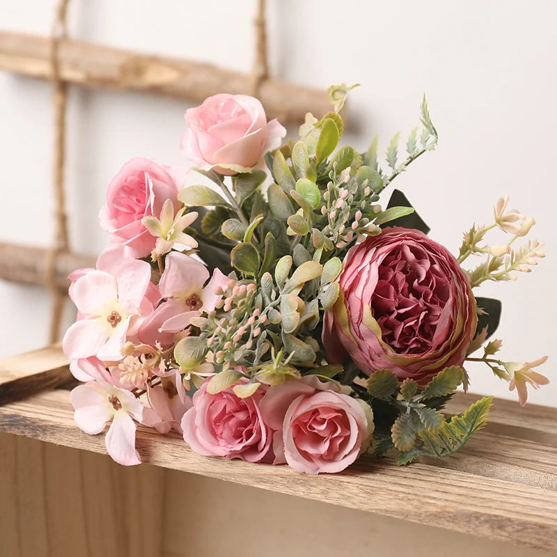 Autumn Silk Roses – High-Quality Artificial Bouquet, 6 Color Options for Weddings, Home Decor & Luxury Floral Arrangements