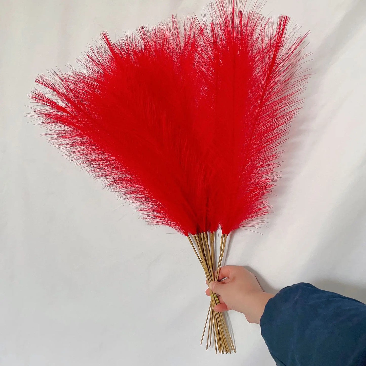 55cm 10pcs Fluffy Pampas Grass – 15 Color Options for Boho Wedding, Party, Home Decor & Artificial Flower Arrangements