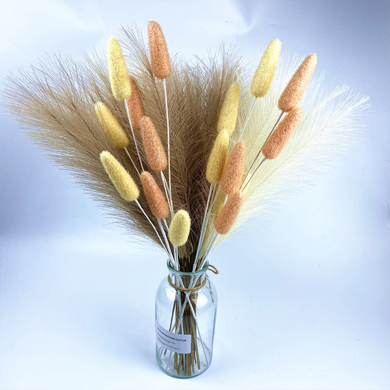 55cm 10pcs Fluffy Pampas Grass – 15 Color Options for Boho Wedding, Party, Home Decor & Artificial Flower Arrangements