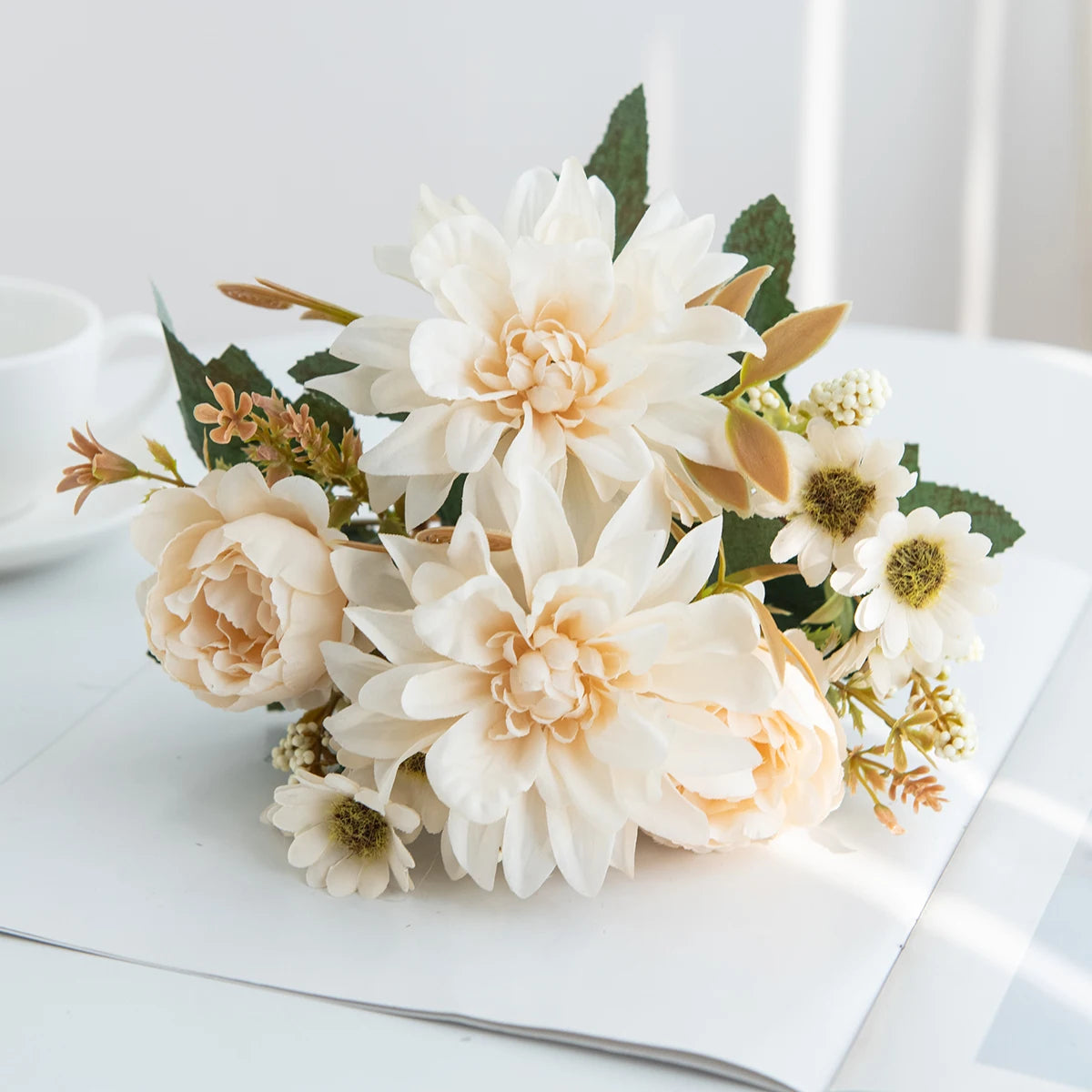 Artificial Real Touch Tulip Bouquet – 8 Color Options for Scrapbooking, Home Decor, Wedding Arches & Mother's Day Gifts