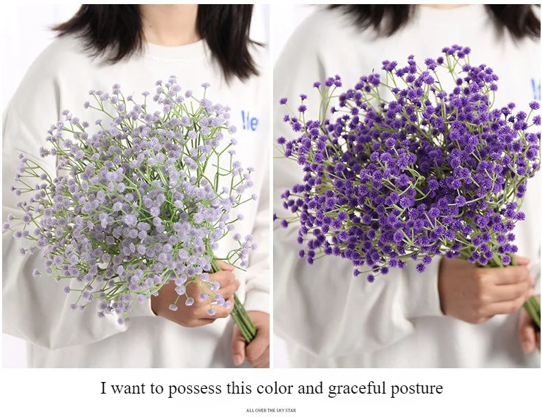 63cm Artificial Starry Sky Silk Flowers – 11 Color Options for Wedding Aisle Decor, Photography Props & Floral Arrangements