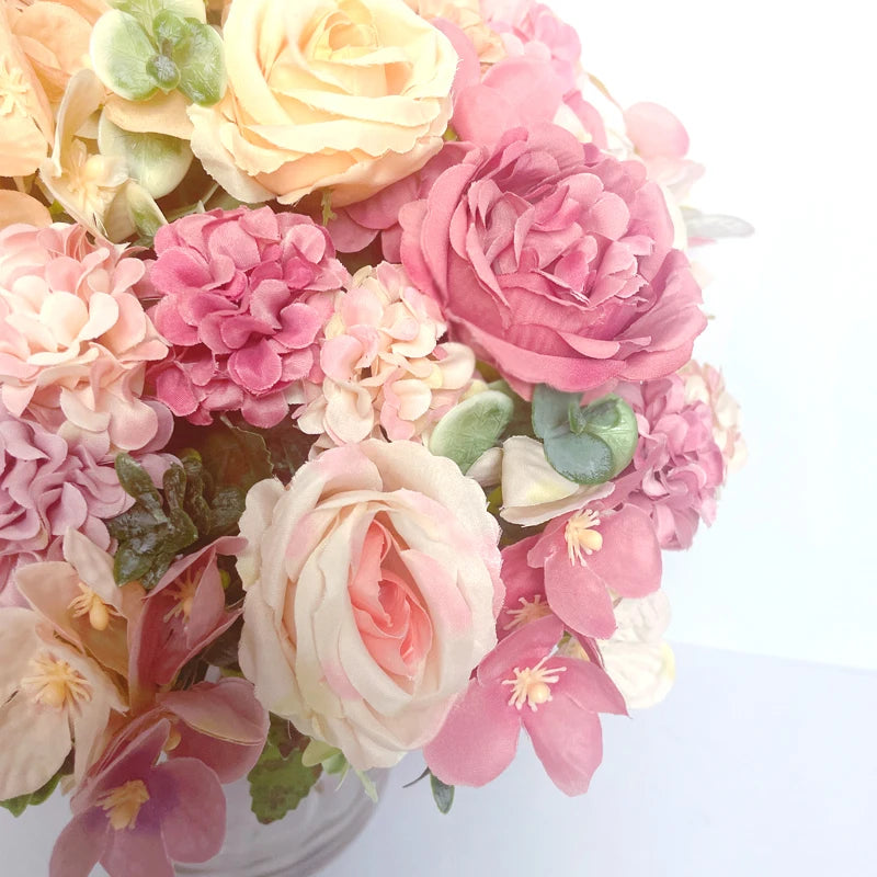 7-Head High-Quality Artificial Peony Bouquet – Silk Peonies & Roses, 10 Color Options for Home Decor, Wedding & Bridal Arrangements