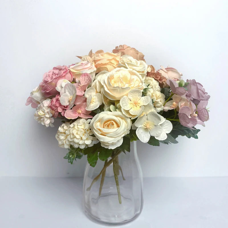 7-Head High-Quality Artificial Peony Bouquet – Silk Peonies & Roses, 10 Color Options for Home Decor, Wedding & Bridal Arrangements