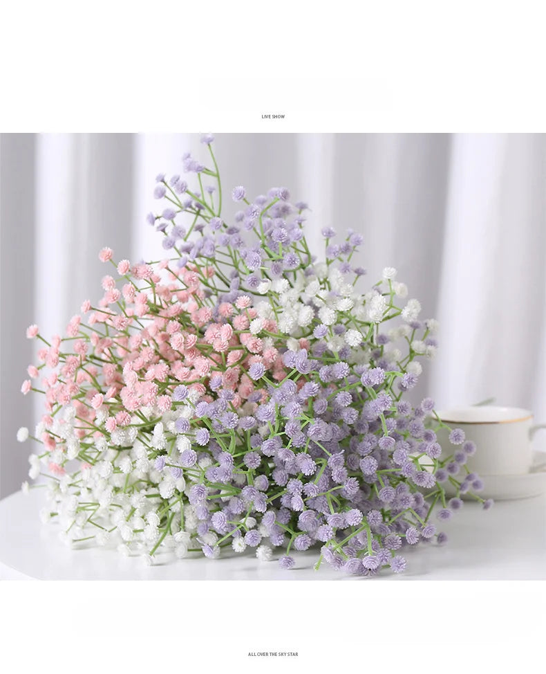 63cm Artificial Starry Sky Silk Flowers – 11 Color Options for Wedding Aisle Decor, Photography Props & Floral Arrangements