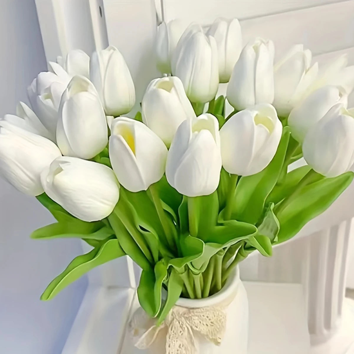 Artificial Real Touch Tulip Bouquet – 8 Color Options for Scrapbooking, Home Decor, Wedding Arches & Mother's Day Gifts