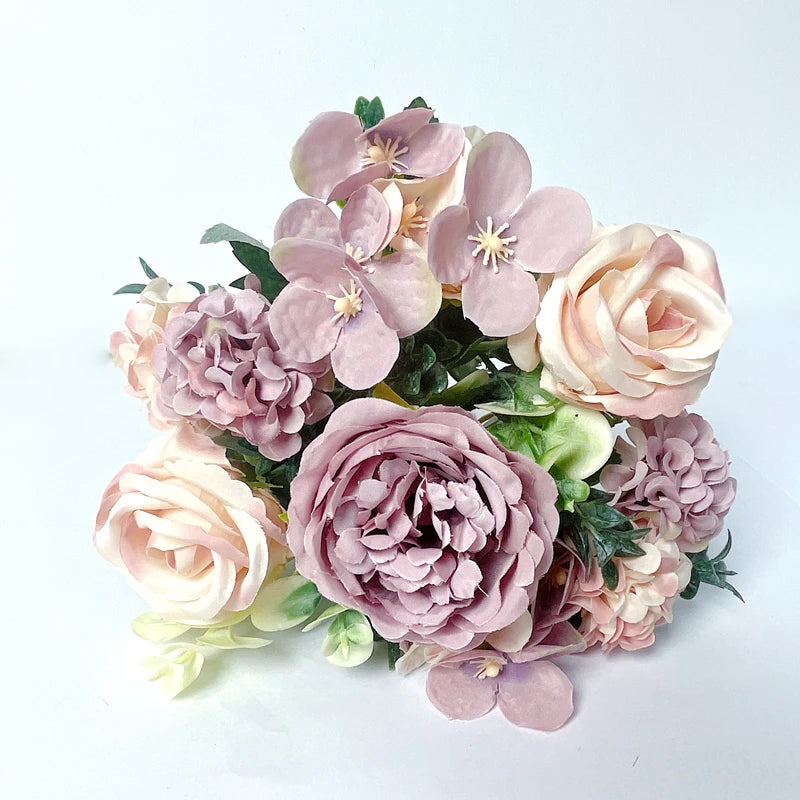 7-Head High-Quality Artificial Peony Bouquet – Silk Peonies & Roses, 10 Color Options for Home Decor, Wedding & Bridal Arrangements