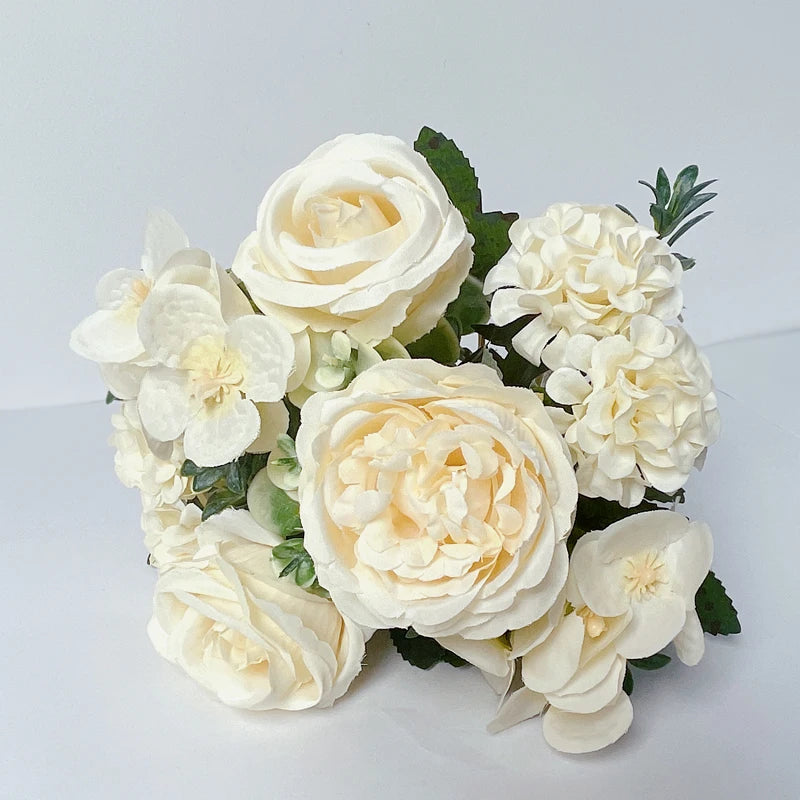 7-Head High-Quality Artificial Peony Bouquet – Silk Peonies & Roses, 10 Color Options for Home Decor, Wedding & Bridal Arrangements