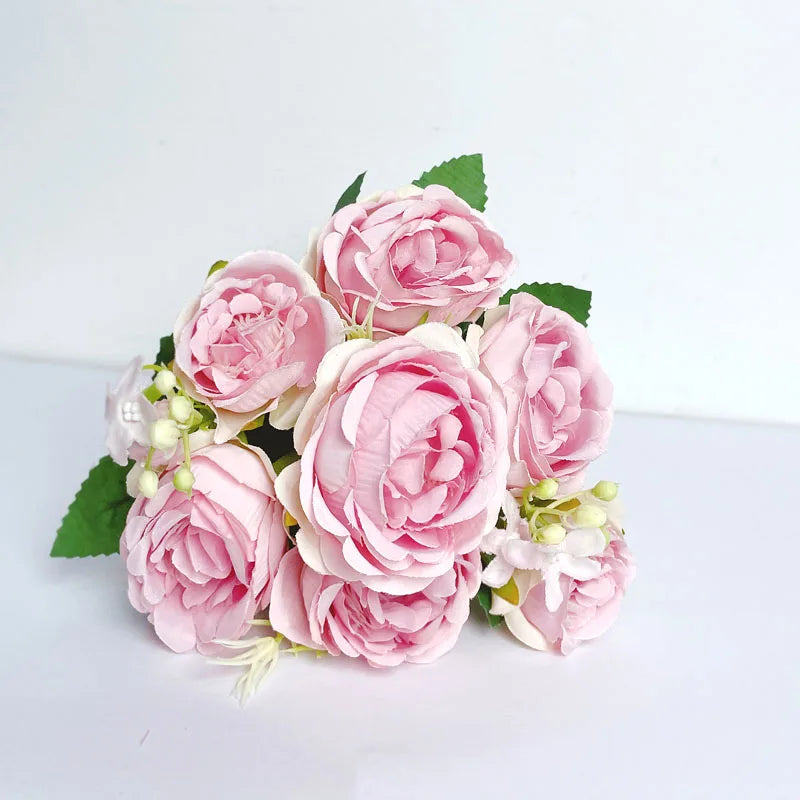 7-Head High-Quality Artificial Peony Bouquet – Silk Peonies & Roses, 10 Color Options for Home Decor, Wedding & Bridal Arrangements