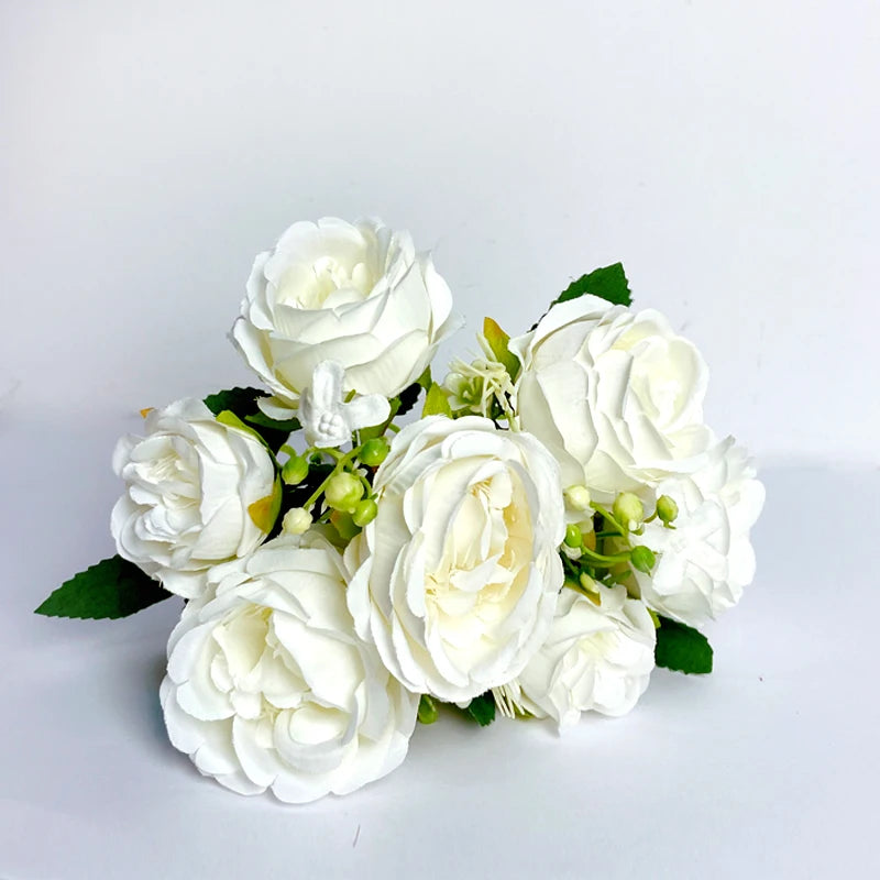 7-Head High-Quality Artificial Peony Bouquet – Silk Peonies & Roses, 10 Color Options for Home Decor, Wedding & Bridal Arrangements