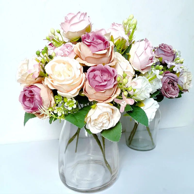 7-Head High-Quality Artificial Peony Bouquet – Silk Peonies & Roses, 10 Color Options for Home Decor, Wedding & Bridal Arrangements