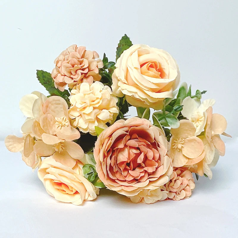 7-Head High-Quality Artificial Peony Bouquet – Silk Peonies & Roses, 10 Color Options for Home Decor, Wedding & Bridal Arrangements