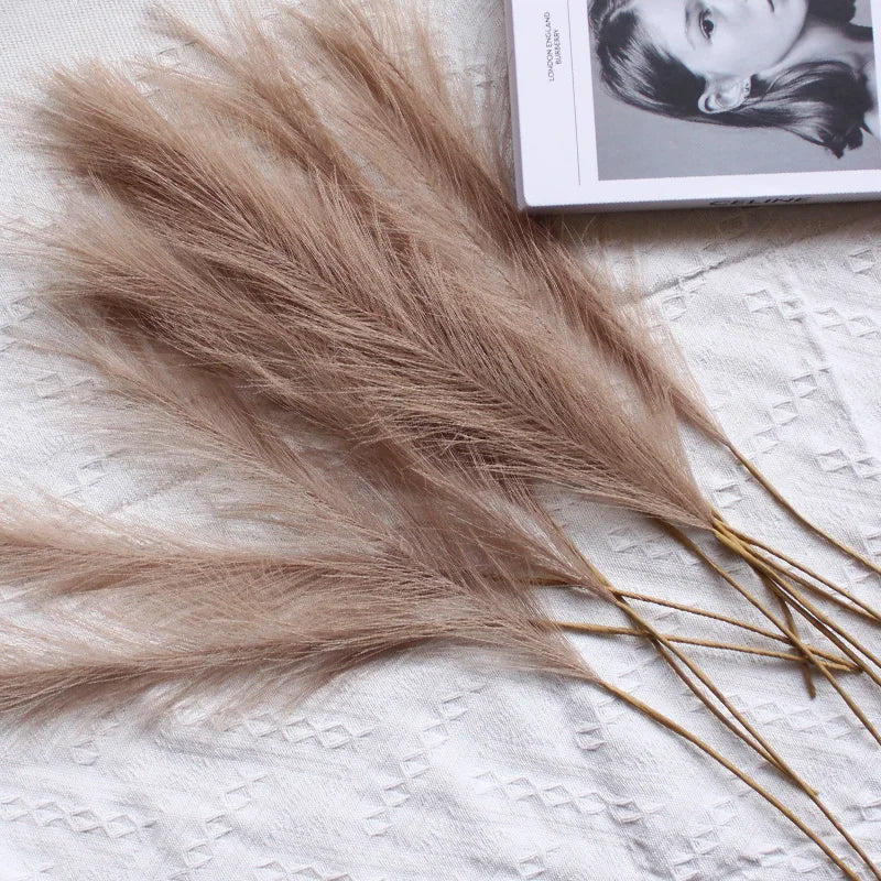 55cm 10pcs Fluffy Pampas Grass – 15 Color Options for Boho Wedding, Party, Home Decor & Artificial Flower Arrangements