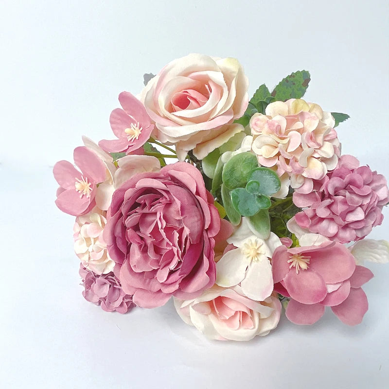 7-Head High-Quality Artificial Peony Bouquet – Silk Peonies & Roses, 10 Color Options for Home Decor, Wedding & Bridal Arrangements