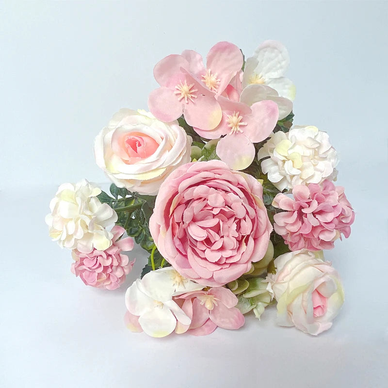 7-Head High-Quality Artificial Peony Bouquet – Silk Peonies & Roses, 10 Color Options for Home Decor, Wedding & Bridal Arrangements
