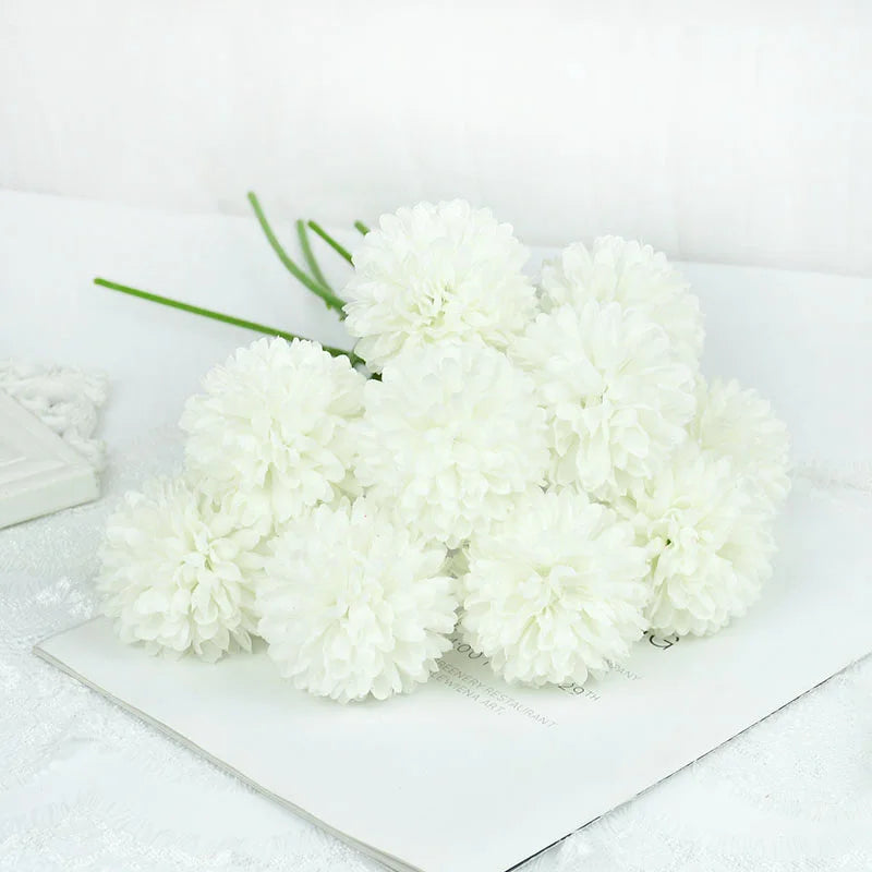 3/5pcs Silk Dandelion Flower Ball Bouquets – 10 Color Options for Home, Garden, Wedding Decor, DIY Crafts & Christmas Wreaths