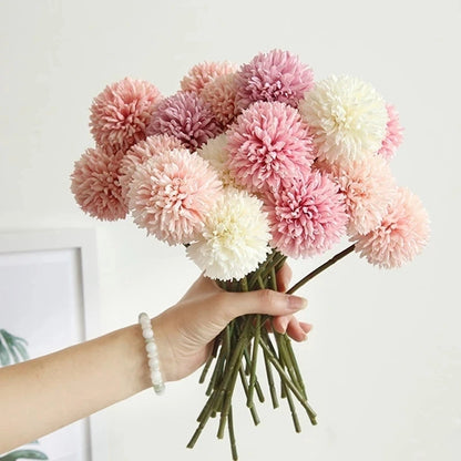 3/5pcs Silk Dandelion Flower Ball Bouquets – 10 Color Options for Home, Garden, Wedding Decor, DIY Crafts & Christmas Wreaths