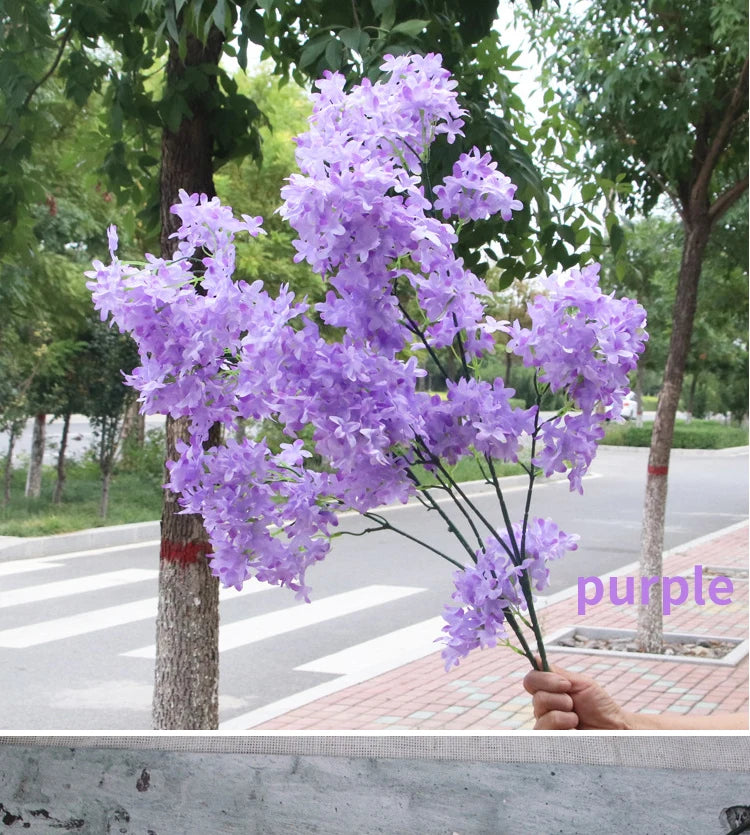 Artificial Lilac Flower Arrangement – 6 Color Options for Wedding Aisles, DIY Crafts, Home, Hotel & Christmas Party Decor