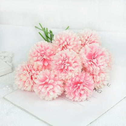 3/5pcs Silk Dandelion Flower Ball Bouquets – 10 Color Options for Home, Garden, Wedding Decor, DIY Crafts & Christmas Wreaths