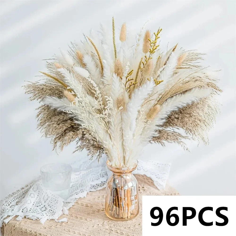 Natural Dried Pampas Grass Bouquet – 8 Style Options for Boho Home, Wedding Decor, Bunny Tails & Vase Arrangements