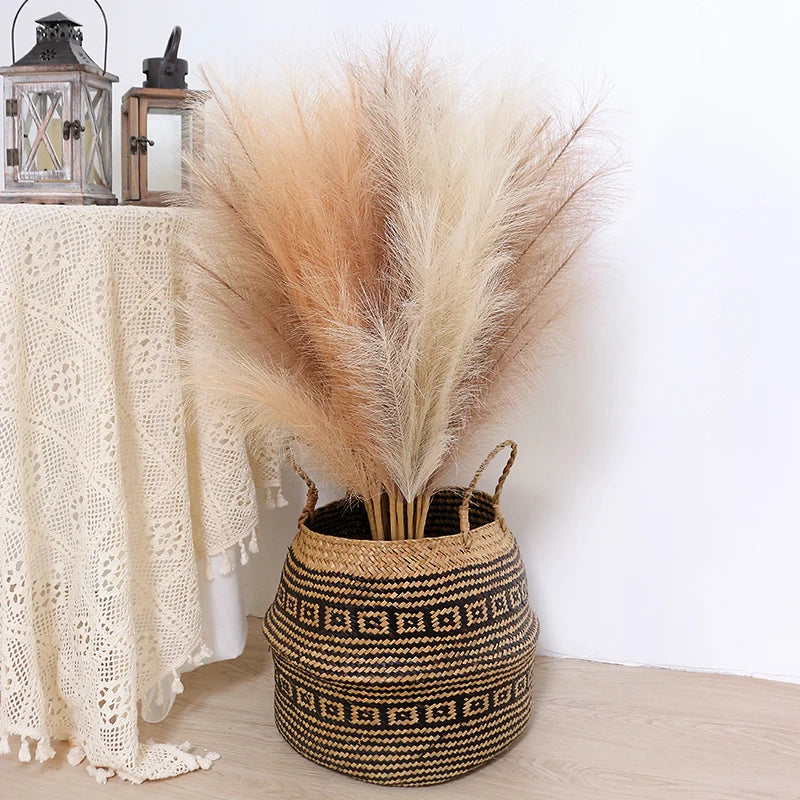 90/120cm Artificial Pampas Grass Bouquet – 12 Color Options for Home, Garden, Wedding & Outdoor Decor