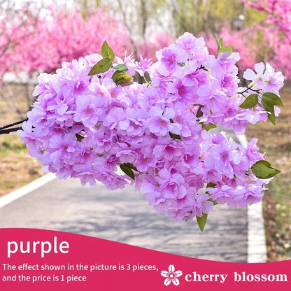 Artificial Cherry Blossom Tree – 21 Color Options for Spring Decor, DIY Bonsai, Wedding Arches & Home Decoration