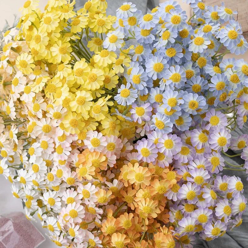 34cm Artificial Daisy & Chamomile Bouquet – 7 Color Options for Home, Party, Table Decor & Wedding Arrangements