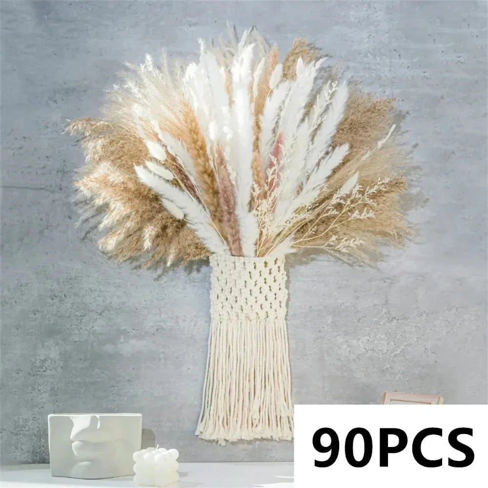 Natural Dried Pampas Grass Bouquet – 8 Style Options for Boho Home, Wedding Decor, Bunny Tails & Vase Arrangements