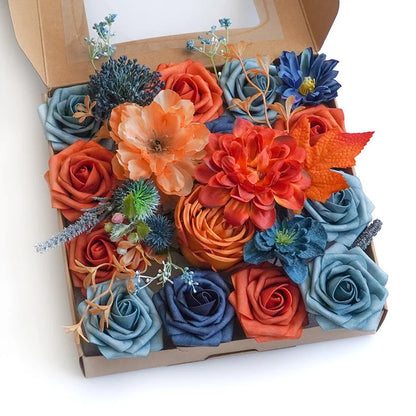 Artificial Flowers Set – 24 Stunning Color Options Perfect for DIY Wedding Centerpieces, Bouquets & Home Party Decor