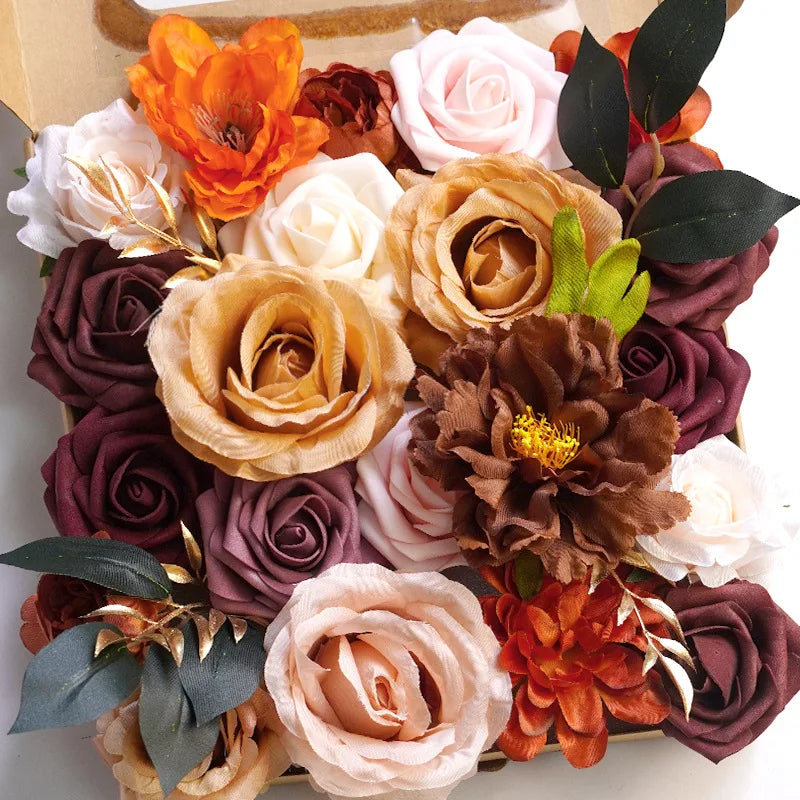 Artificial Flowers Set – 24 Stunning Color Options Perfect for DIY Wedding Centerpieces, Bouquets & Home Party Decor