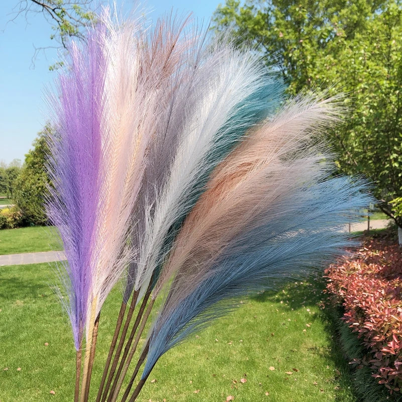 90/120cm Artificial Pampas Grass Bouquet – 12 Color Options for Home, Garden, Wedding & Outdoor Decor