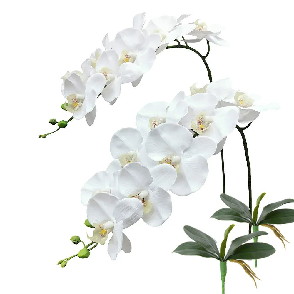 69cm Artificial Phalaenopsis Orchid Stems – Real Touch Faux Flowers, 4 Color Options for Floral Arrangements, Wedding & Home Decor