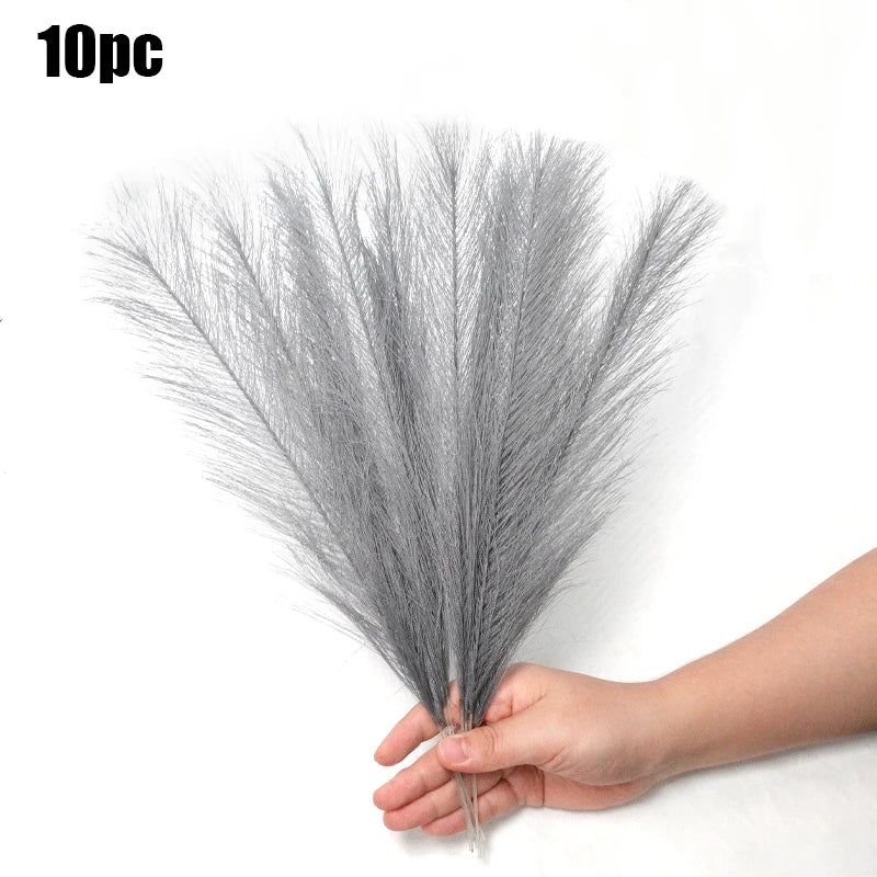 10pcs Artificial Pampas Grass Bouquet – 11 Color Options for Home, Wedding, Party, Bedroom Decor & DIY Flower Arrangements