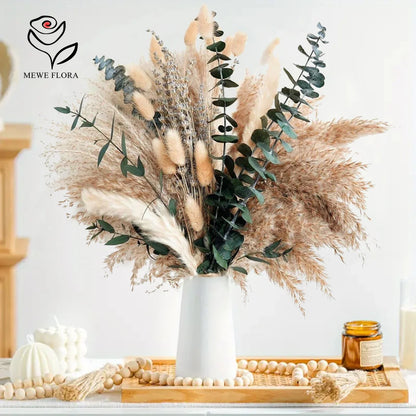 Dried Pampas Grass Bouquet – 5 Color Options for Boho Rustic Home Decor, Table Vase & Farmhouse Floral Arrangements