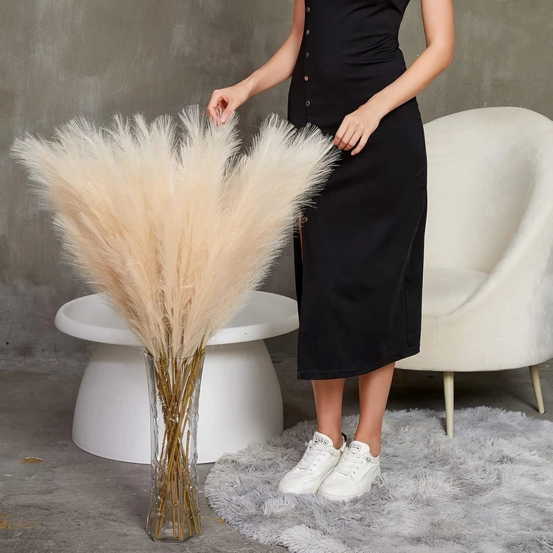 90/120cm Artificial Pampas Grass Bouquet – 12 Color Options for Home, Garden, Wedding & Outdoor Decor