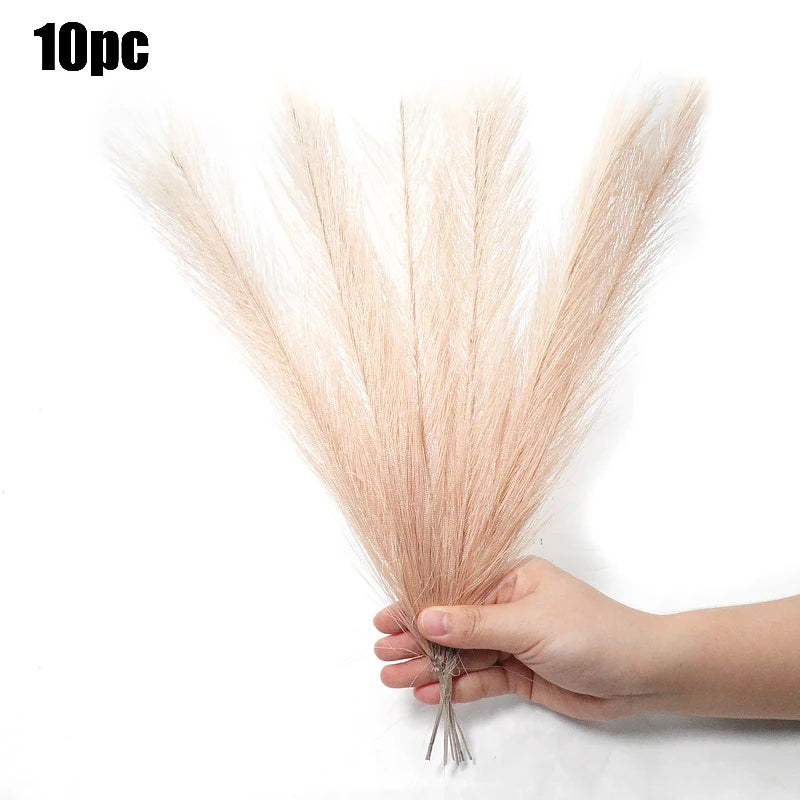 10pcs Artificial Pampas Grass Bouquet – 11 Color Options for Home, Wedding, Party, Bedroom Decor & DIY Flower Arrangements