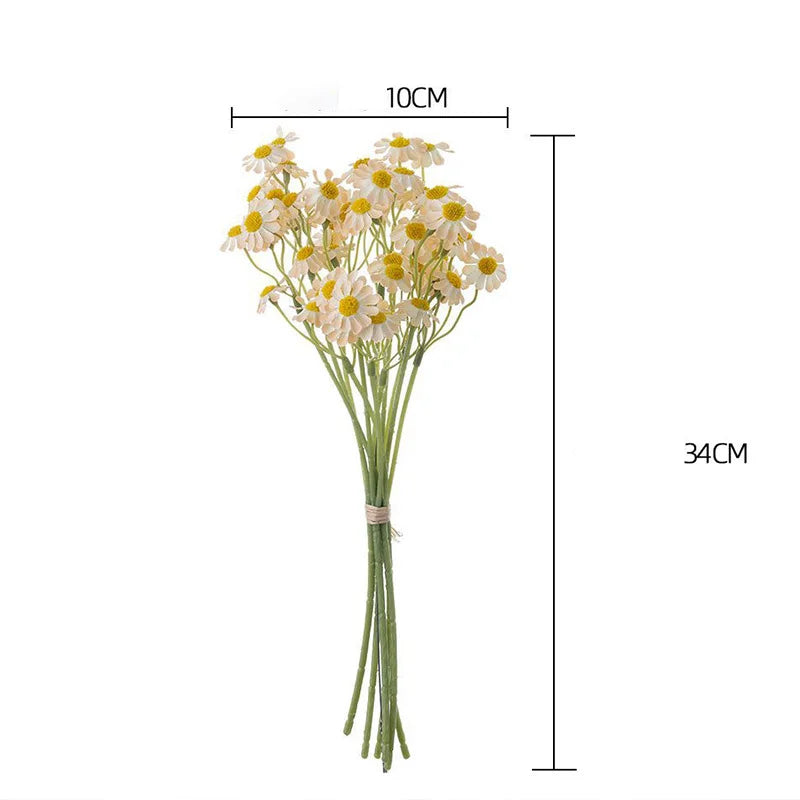 34cm Artificial Daisy & Chamomile Bouquet – 7 Color Options for Home, Party, Table Decor & Wedding Arrangements