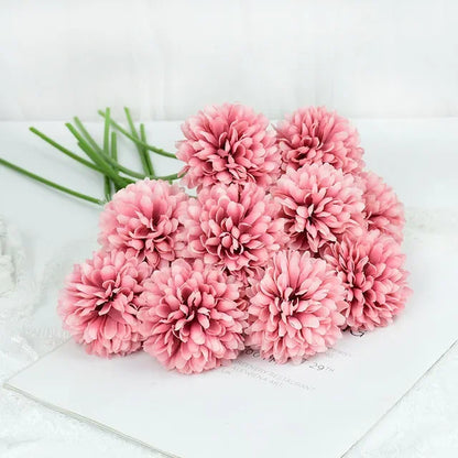 3/5pcs Silk Dandelion Flower Ball Bouquets – 10 Color Options for Home, Garden, Wedding Decor, DIY Crafts & Christmas Wreaths