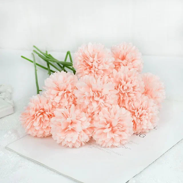 3/5pcs Silk Dandelion Flower Ball Bouquets – 10 Color Options for Home, Garden, Wedding Decor, DIY Crafts & Christmas Wreaths