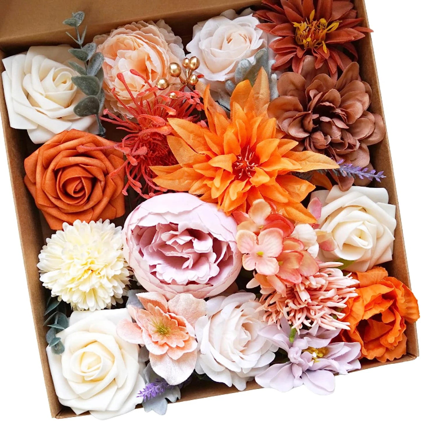 Artificial Flowers Set – 24 Stunning Color Options Perfect for DIY Wedding Centerpieces, Bouquets & Home Party Decor