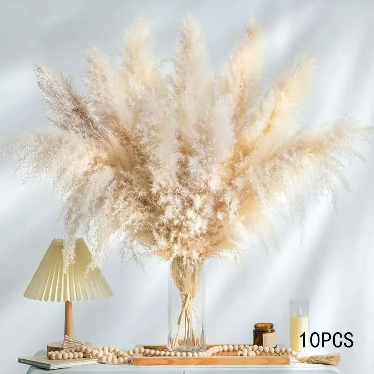 20pcs Natural Water Pampas Grass Bouquet – Nordic Style Dried Flowers for Home Decor, Country Weddings & Goldenrod Arrangements