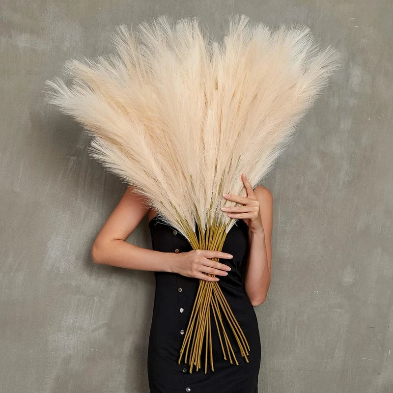 90/120cm Artificial Pampas Grass Bouquet – 12 Color Options for Home, Garden, Wedding & Outdoor Decor