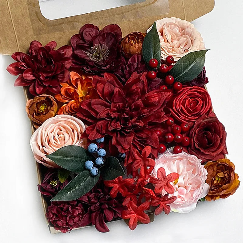 Artificial Flowers Set – 24 Stunning Color Options Perfect for DIY Wedding Centerpieces, Bouquets & Home Party Decor