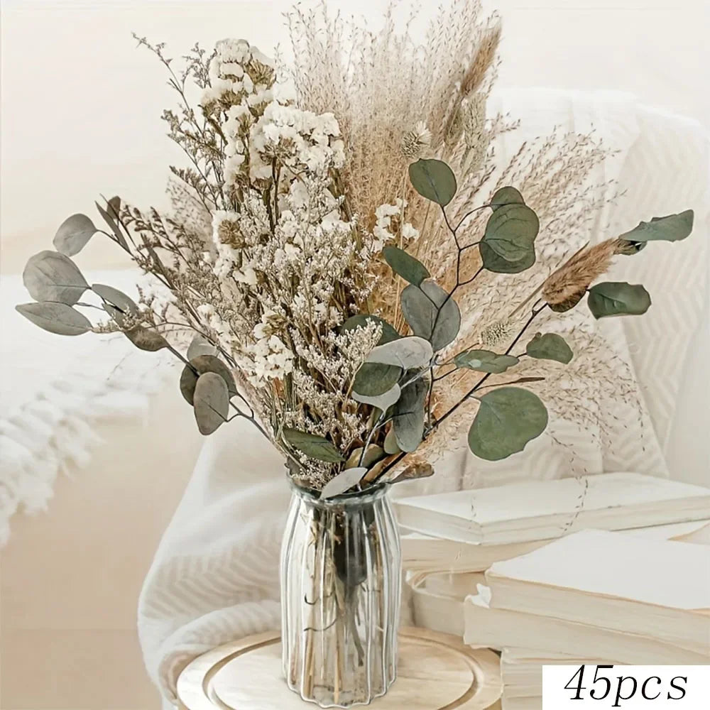 Dried Pampas Grass Bouquet – 5 Color Options for Boho Rustic Home Decor, Table Vase & Farmhouse Floral Arrangements