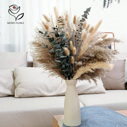 Dried Pampas Grass Bouquet – 5 Color Options for Boho Rustic Home Decor, Table Vase & Farmhouse Floral Arrangements